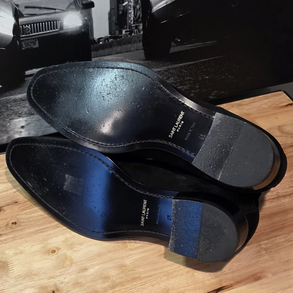 Saint Laurent Paris Wyatt Jodhpur harness boots in black suede EU 46 / US 13 - Picture 10 of 13